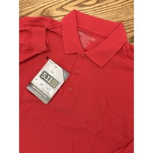 NWT 5.11 Tactical Men's Medium Range Red Long Sleeve Utility‎ Polo Shirt